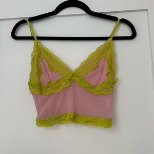 Lace Pink and Green Top